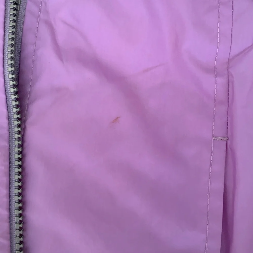 Vintage Oshkosh Windbreaker Girls 4 Purple Jacket Hood Lined Full Zip Pockets